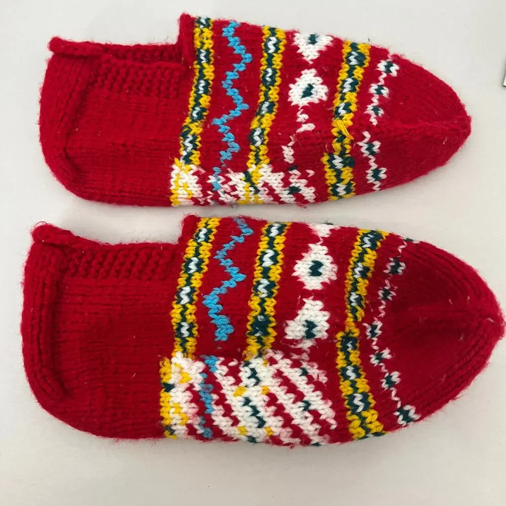 Handwoven Wool Slipper Socks Balkan - 3 pairs Multicolor